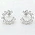 Newshe Solid 925 Sterling Silver Stub Hoop Earrings for Women AAAAA Cubic Zircon Wedding Luxury Jewelry