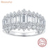 Newshe 925 Sterling Silver Emerald Cut Wedding Bands for Women Engagement Rings Cubic Zircon Eternity Ring