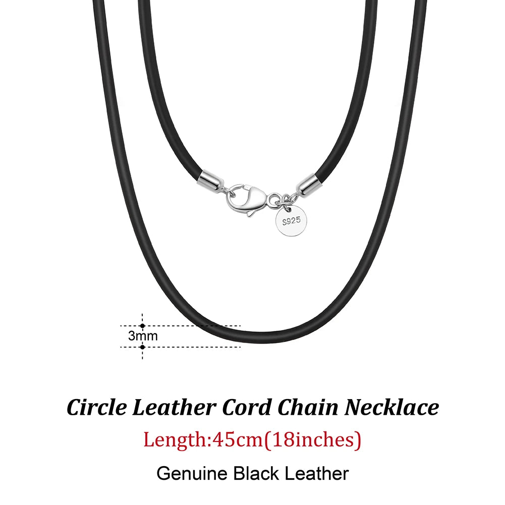 Rinntin Genuine Italian 2mm Brown Leather Cord Chain Necklace for Women Men with 925 Sterling Silver Clasp Trendy Jewelry SC62
