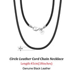 Rinntin Genuine Italian 2mm Brown Leather Cord Chain Necklace for Women Men with 925 Sterling Silver Clasp Trendy Jewelry SC62