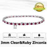 Rinntin Genuine 925 Sterling Silver Tennis Chain Bracelet Handmade High-end Luxury Hand Chain for Men Women Jewelry Gift SB128