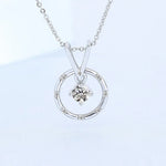 925 Sterling Silver Necklace For Women Round Pendent Sparkling Pave CZ Necklace Fashion Anniversary Birthday Jewelry Gifts N755