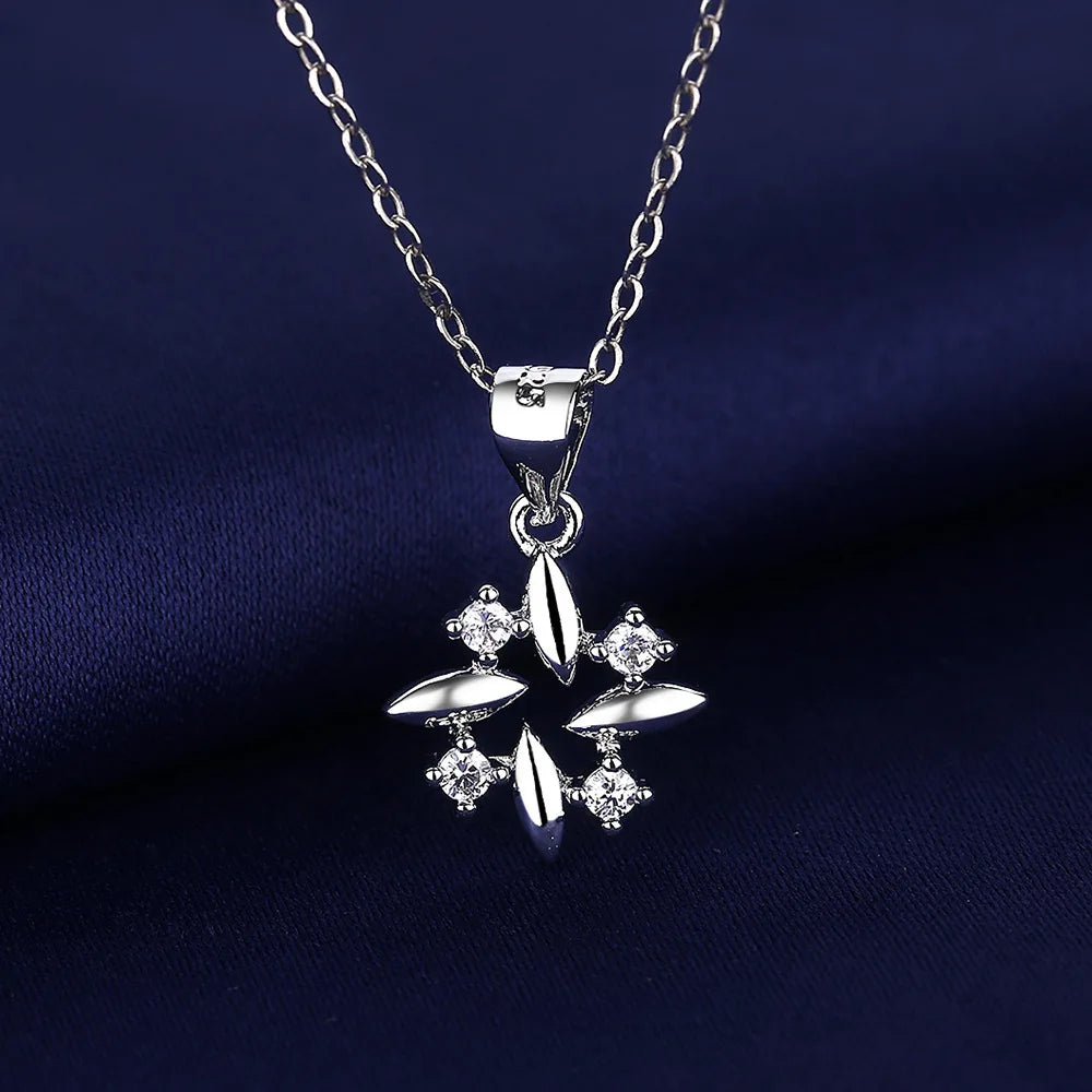 925 Sterling Silver Necklace For Women Round Pendent Sparkling Pave CZ Necklace Fashion Anniversary Birthday Jewelry Gifts