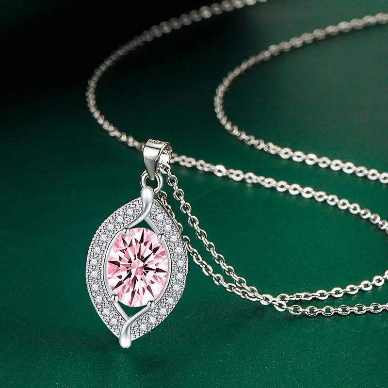 New 925 Sterling Silver Jewelry Elegant Feather Zircon Pendants Necklaces Women Fashion Exquisite Symbol CZ Wild Clavicle Chain