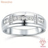 Newshe Certified Moissanite Rings for Men D Color VVS1 Brilliant Wedding Band High-Quality White Gold Plated Jewelry