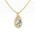 VIXONNA 14K Gold Halo Pear Cut Moissanite Necklace - 1ct AU585 Vintage Pendant