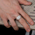 Newshe GRA Certified Full Moissanite Rings for Men Designed Wedding Band White Gold Plated Jewelry