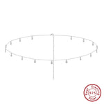 Rinntin Small Zirconia Pendants Waist Chain for Women Minimalist Sexy 925 Silver Link Chain Belly Chain Beach Jewelry CW01