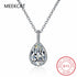 Pear Cut Created Blue Sapphire 925 Sterling Silver Water Drop Pendant Necklace Fashion Gemstone Jewelry For Women Party Gift