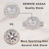 Newshe 2 Pcs 925 Silver Wedding Rings for Women Bridal Jewelry Halo Round Cut Cubic Zircons Victorian Style Engagement Ring