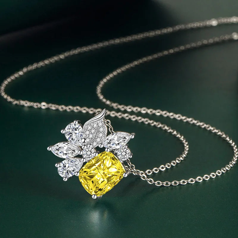 New 925 Sterling Silver Jewelry Elegant Feather Zircon Pendants Necklaces Women Fashion Exquisite Symbol CZ Wild Clavicle Chain