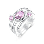 Real Silver 925 Ring For Women Mystic Rainbow Topaz Gemstone Ring Creative Statement Fashion Jewelry Wholesale Christmas Gifts
