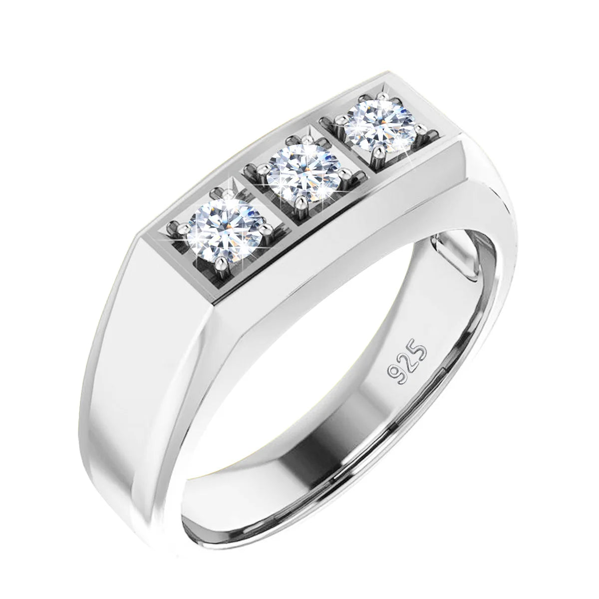 Thick 925 Sterling Silver Original Ring Moissanite Diamond Rings For Men Certified 18K Gold Plated Luxury Wedding Jewelry Gifts