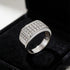 Newshe Men's Certified Moissanite Wedding Band 925 Sterling Silver Paved Statement Ring for Gentlemen