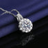 New Fashion 925 Sterling Silver Jewelry Round Zircon Pendants Necklaces Women Fine Semi Rhinestone Circle Clavicle Chain Choker