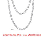 Rinntin 925 Sterling Silver Italian 2.6/3.7/5.0mm Flat Mariner Chain Necklace for Women Men Fashion Neck Chain Jewelry SC78
