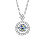 BIJOX STORY 1 CT Moissanite Pendant For Women Simulated Diamond Necklace S925 Sterling Silver Jewelry Girl Valentine's Day Gift
