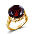 Garnet Wedding Ring Women Solid 925 Sterling Silver Rings Big Round Gemstone Ringly Carve Vintage Daily Fine Jewelry