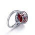 Garnet Wedding Ring Women Solid 925 Sterling Silver Rings Big Round Gemstone Ringly Carve Vintage Daily Fine Jewelry
