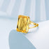 Original Rings for Women 925 Silver Citrine Crystal Engagement Finger Ring Gold Plated Antique Vintage Filigree Anniversary Gift
