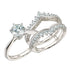 Newshe Luxury Solid 925 Sterling Silver Wedding Engagement Rings for Women High Grade Cubic Zircon Guard Band BR1167
