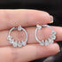 Newshe Solid 925 Sterling Silver Hoop Earrings for Women Water Drop AAAAA Cubic Zircon Designer Luxury Jewelry