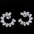 Newshe Solid 925 Sterling Silver Stub Hoop Earrings for Women AAAAA Cubic Zircon Wedding Luxury Jewelry