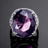 Real 925 Silver Women Amethyst Gemstone Ring Wedding Rings Handmade Processing Victorian Antique Jewelry
