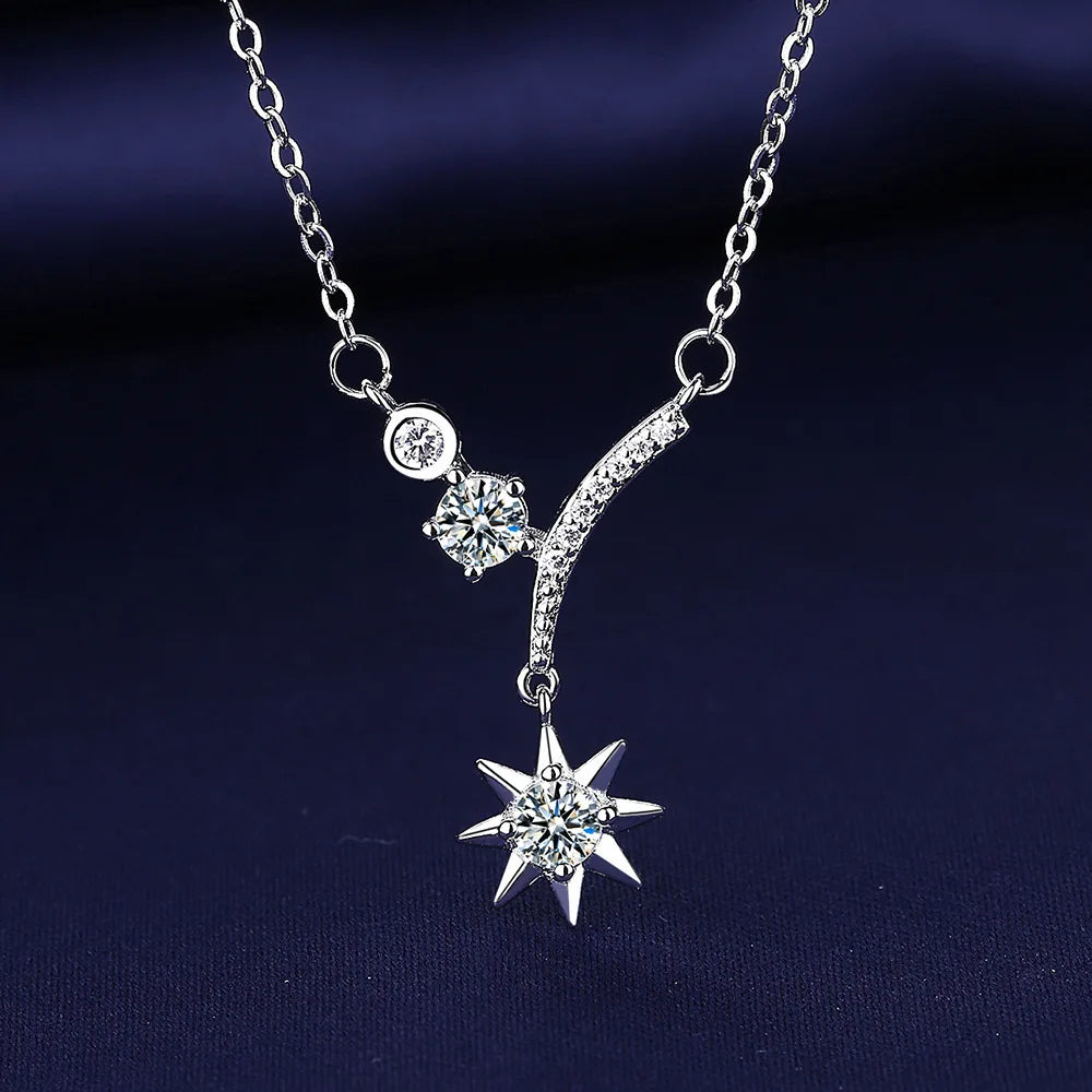 925 Sterling Silver Necklace For Women Round Pendent Sparkling Pave CZ Necklace Fashion Anniversary Birthday Jewelry Gifts N755