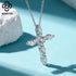 Rinntin Real Moissanite Diamond Cross Pendant 925 Sterling Silver Necklace Party Choker Chain Fine Jewelry Accessories MON16