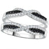 Newshe 925 Sterling Silver Black Blue White 5A Grade Cubic Zircon Wedding Ring Enhancer for Women Twist Rope Design Fine Jewelry