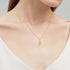 Recommend Lucky Acorn 14K Gold Pendant with Sterling Silver Chain Necklace for Women 3 Moissanite Stones Christmas Party Gifts