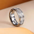 Newshe Men's Wedding Band Brushed Finished Tungsten Carbide Promise Rings for Men Charm Half Eternity Round Zircon Jewelry