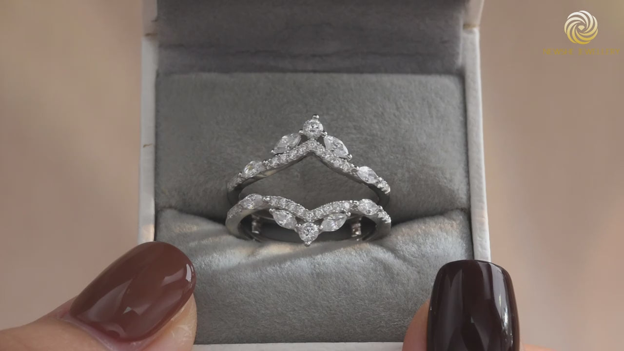 Vixonna Women's Wedding Ring Enhancer Crown Guard Band 925 Silver