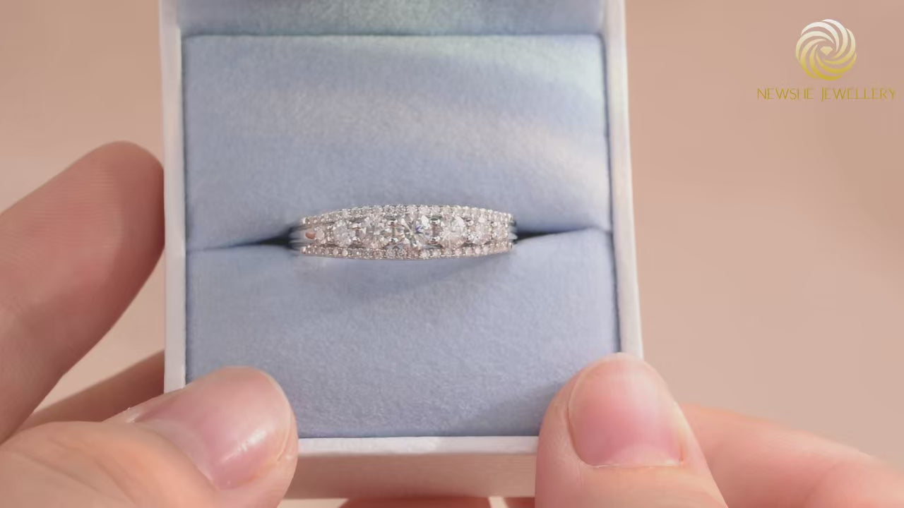 Vixonna Women's Moissanite Wedding Engagement Ring Rhodium Plated