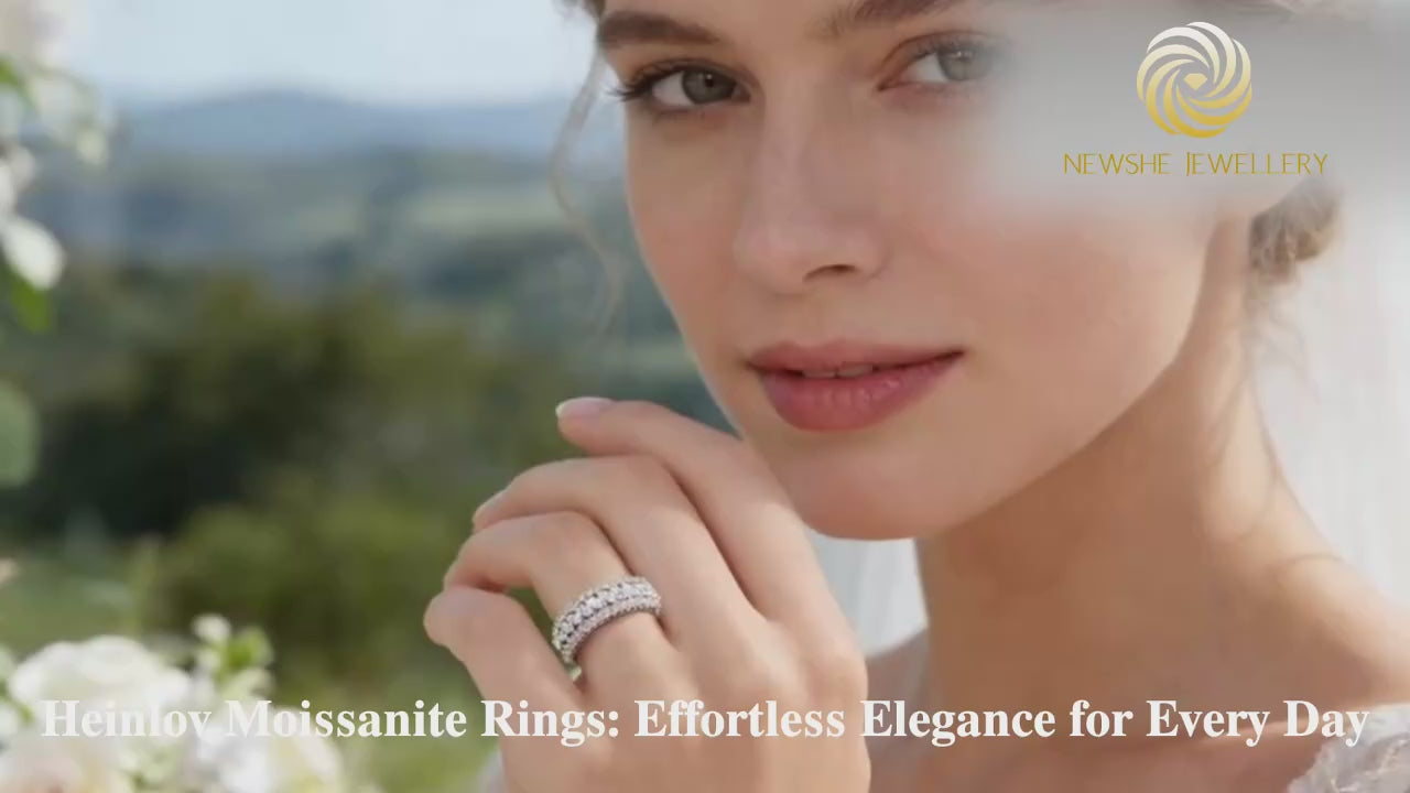 Vixonna Women's Moissanite Wedding Ring 925 Silver D Color VVS1 Marquise Round