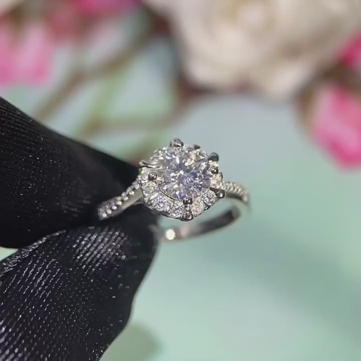 Vixonna Women's Moissanite Wedding Band Ring 925 Silver D Color VVS1