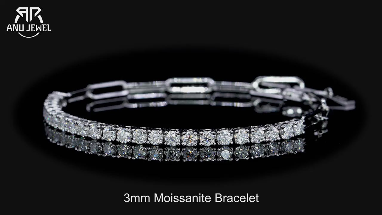 Vixonna Women's Moissanite Tennis Bracelet 925 Silver D Color VVS1