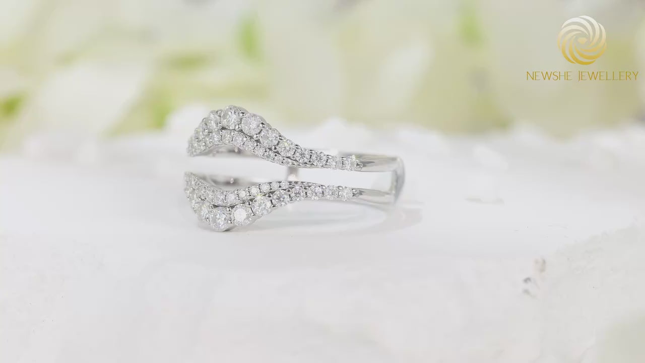 Vixonna Women's Moissanite Wedding Ring Enhancer Band 925 Silver D Color