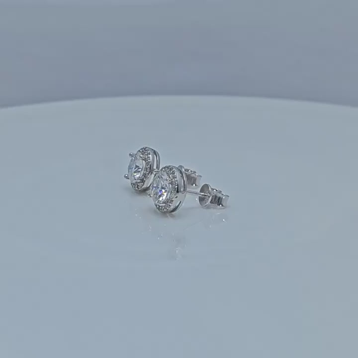 Vixonna Women's Moissanite Stud Earrings 925 Silver D Color VVS1