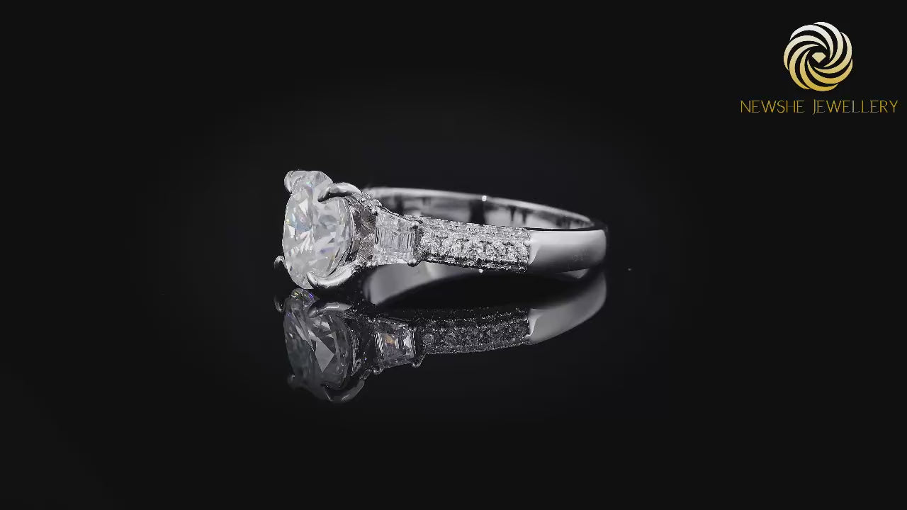 Vixonna Oval Cut Moissanite Engagement Ring 2ct D Color 925 Silver VVS1