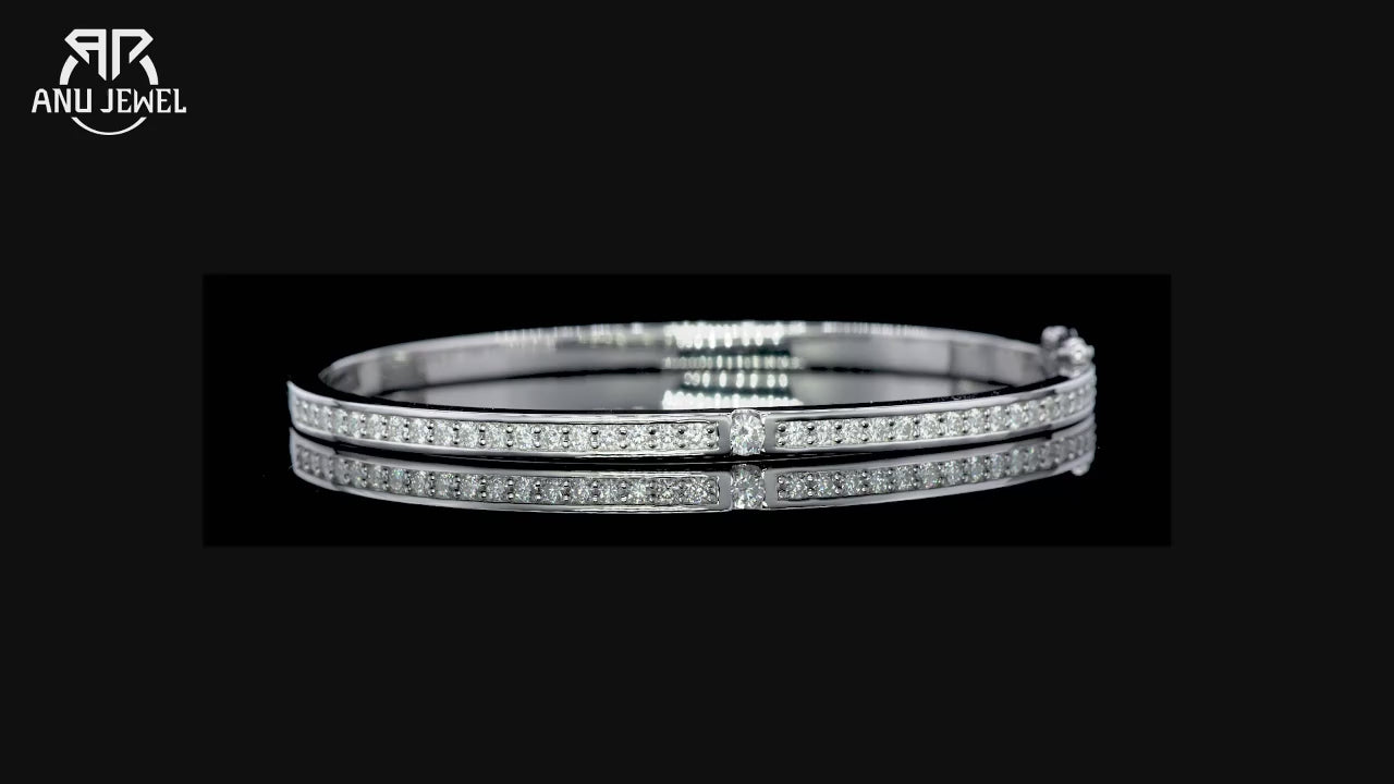 Vixonna Women's Moissanite Eternity Bracelet Bangle 925 Silver 2.017ct