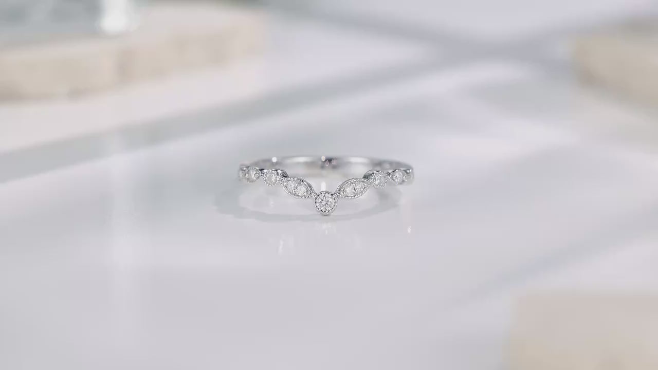 Vixonna Women's Moissanite Wedding Band Ring 925 Silver D Color VVS1