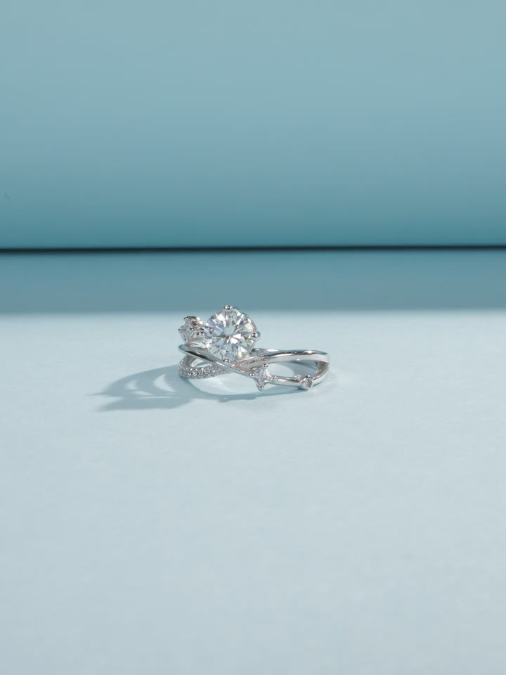 Vixonna Women's Moissanite Wedding Ring 925 Silver 1ct D Color VVS1