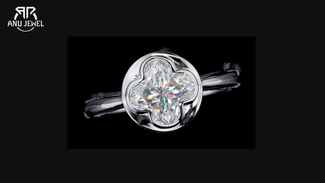 Vixonna Women's Four-Leaf Clover Moissanite Jewelry Set 925 Silver