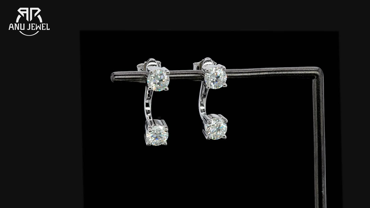 Vixonna Women's Moissanite Classic Hoop Earrings 2.4cttw 925 Silver D Color