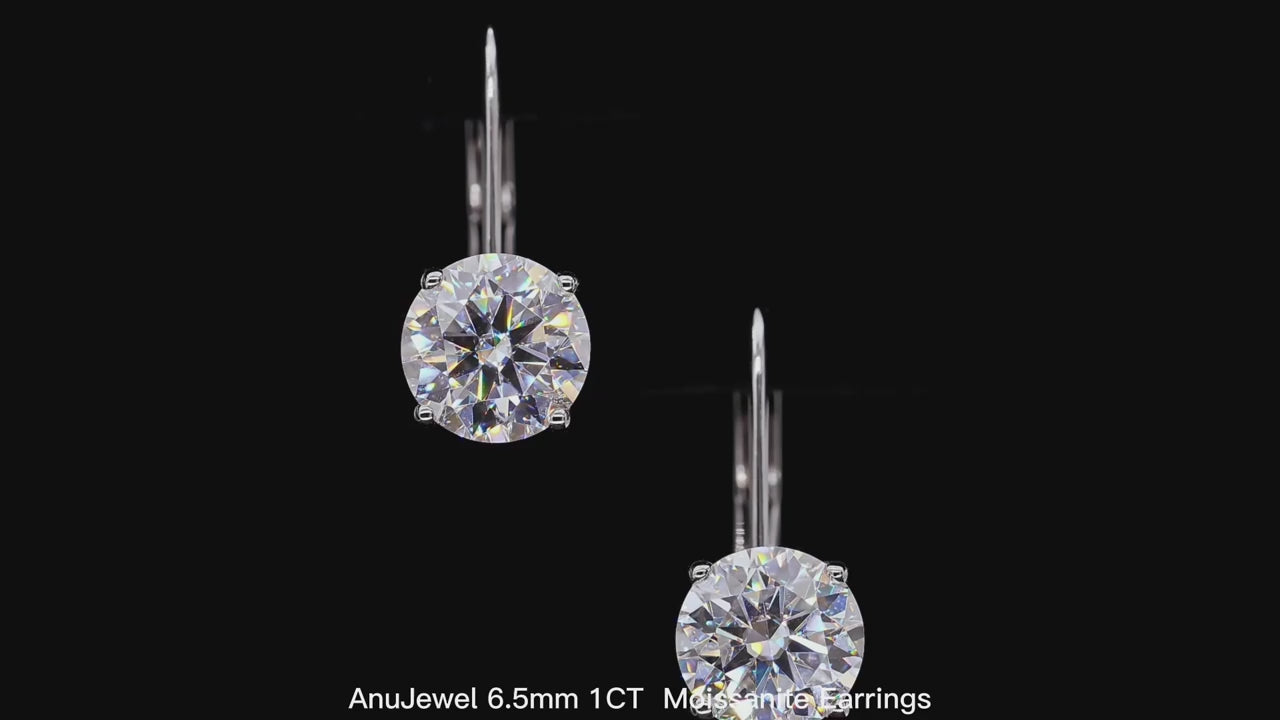 Vixonna Women's Moissanite Huggie Hoop Earrings 925 Silver D Color 1cttw