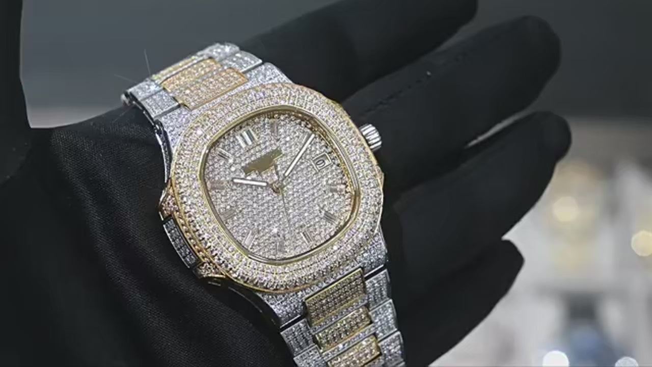 Vixonna Men's Full Moissanite Automatic Watch Miyota 9015 VVS