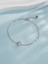 Vixonna Women's Pear Cut CZ Link Chain Bracelet 925 Silver