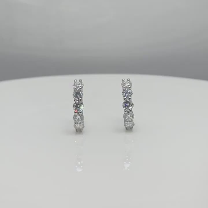 Vixonna Women's Moissanite Hoop Earrings 925 Silver D Color VVS1 0.12 in